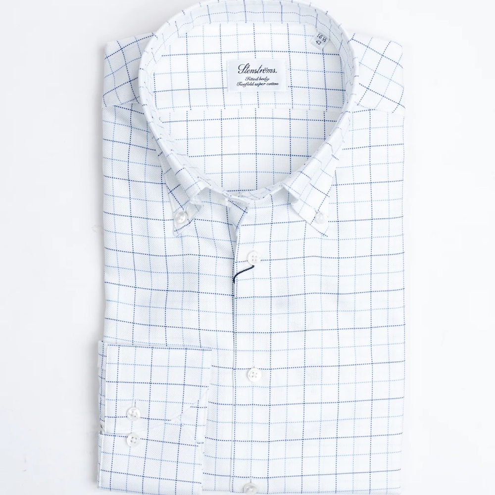 Stenströms fitted body graph check button down sh… - image 1